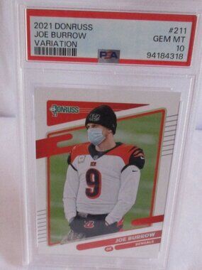 2021 DONRUSS JOE BURROW VARATION #211 GEM MINT 10